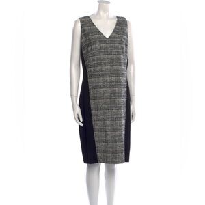 Black and Gray Akris Punto Sleeveless Sheath Mini Dress Size 8